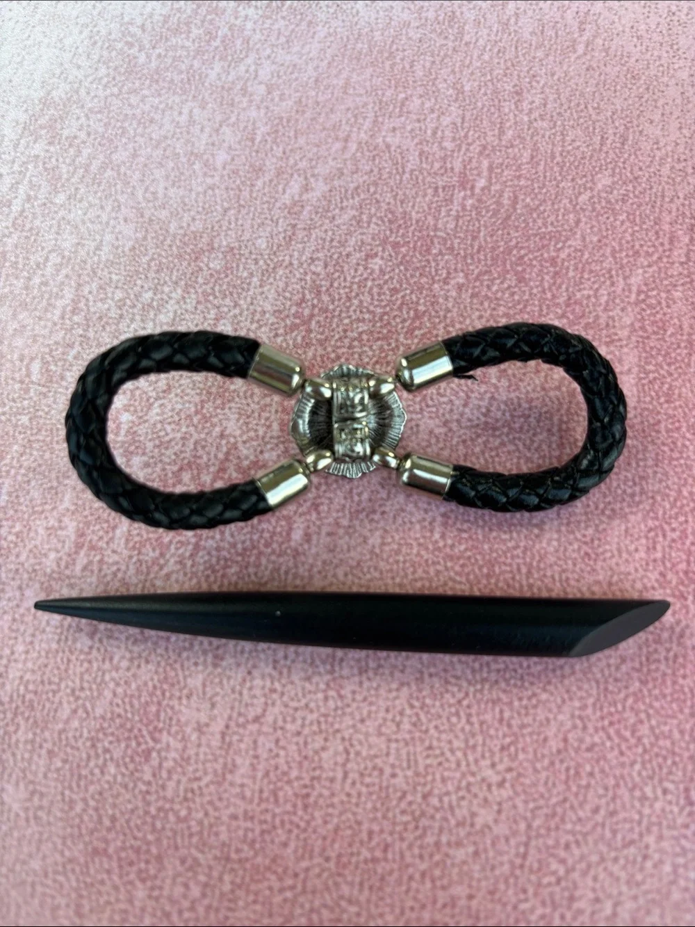 Black Braided Hair Stick with Turquoise Accent Lila Rose flexi hair clip small